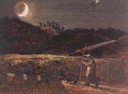 Samuel Palmer Cornfield by Moonlight oil on canvas